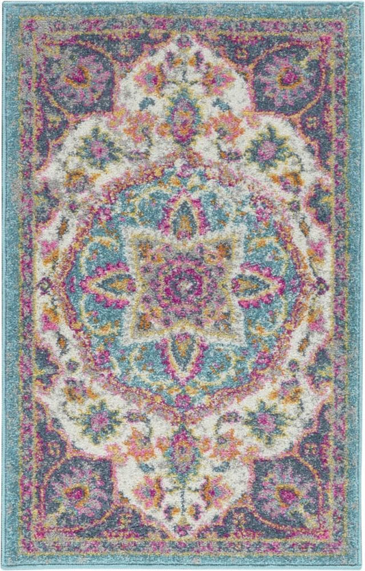 Nourison - Passion Bohemian 110in x 210in Ivory Multi Colored Area Rug - PSN22-99446717511 veiw 1