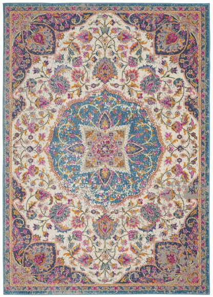 Nourison - Passion Bohemian Ivory Multi Colored 8 x 10 Area Rug - PSN22-99446717924 veiw 1