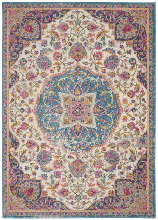 Nourison - Passion Bohemian Ivory Multi Colored 8 x 10 Area Rug - PSN22-99446717924 veiw 1