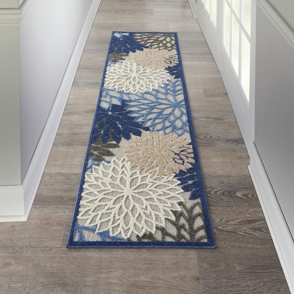Nourison - Aloha 23in x 10 Blue Patio Area Rug - ALH05-99446739889 veiw 2