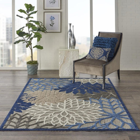 Nourison - Aloha 6x9 Blue Patio Area Rug - ALH05-99446739926 veiw 2