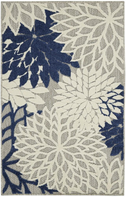 Nourison - Aloha 28in x 4 Ivory Navy Area Rug - ALH05-99446778772 veiw 1