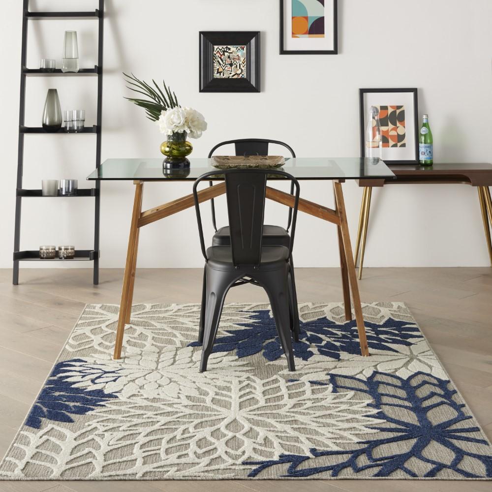 Nourison - Aloha 36in x 56in Ivory Navy Area Rug - ALH05-99446778789 veiw 2