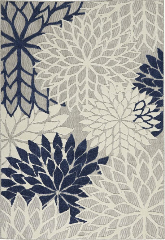 Nourison - Aloha 6x9 Ivory Navy Area Rug - ALH05-99446778987 veiw 1