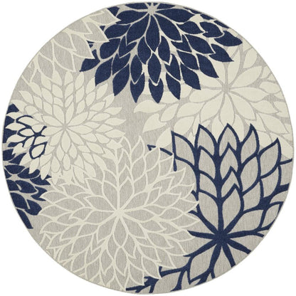 Nourison - Aloha 710in x Round Ivory Navy Area Rug - ALH05-99446779052 veiw 1