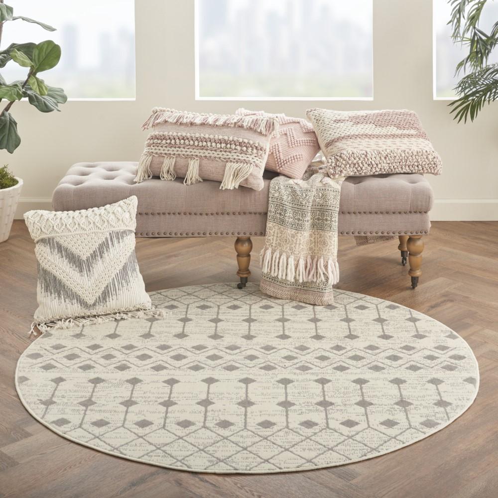 Nourison - Grafix 53in x Round Ivory Area Rug - GRF37-99446753175 veiw 2