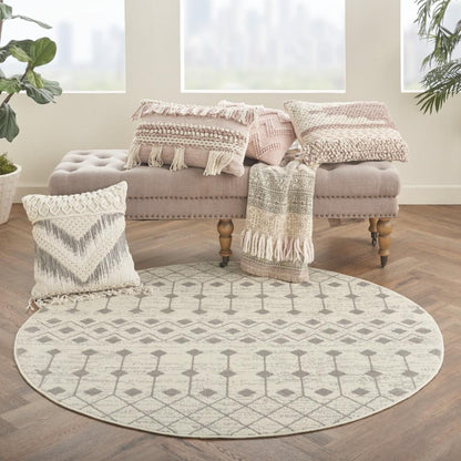 Nourison - Grafix 53in x Round Ivory Area Rug - GRF37-99446753175 veiw 2