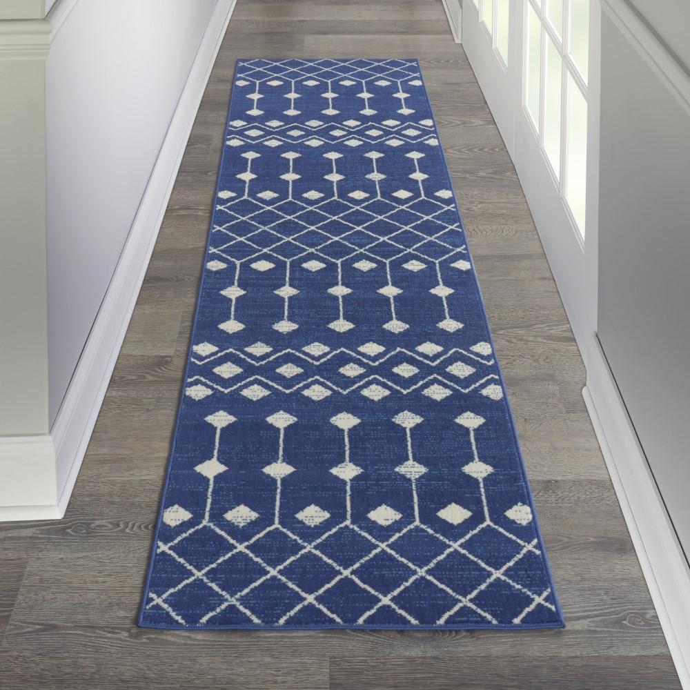Nourison - Grafix 23in x 76in Navy Area Rug - GRF37-99446753267 veiw 2