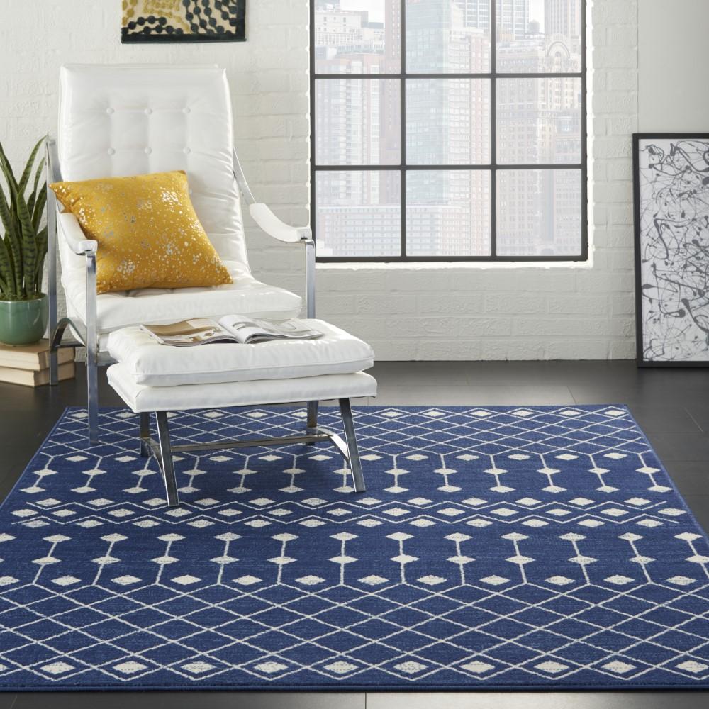 Nourison - Grafix 39in x 59in Navy Area Rug - GRF37-99446753335 veiw 2