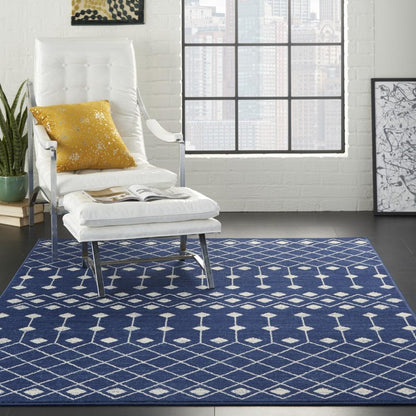 Nourison - Grafix 53in x 73in Navy Area Rug - GRF37-99446753236 veiw 2
