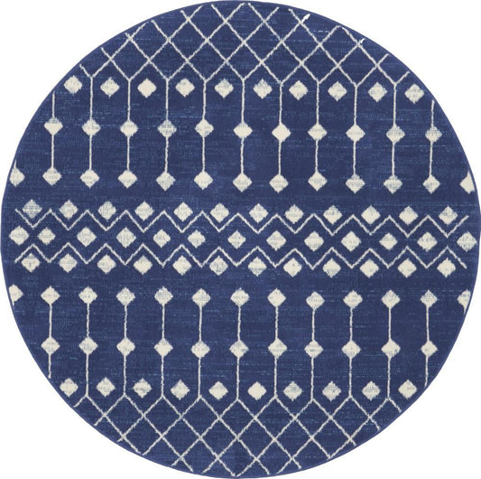 Nourison - Grafix 53in x Round Navy Area Rug - GRF37-99446753359 veiw 1