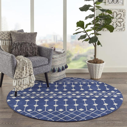 Nourison - Grafix 53in x Round Navy Area Rug - GRF37-99446753359 veiw 2