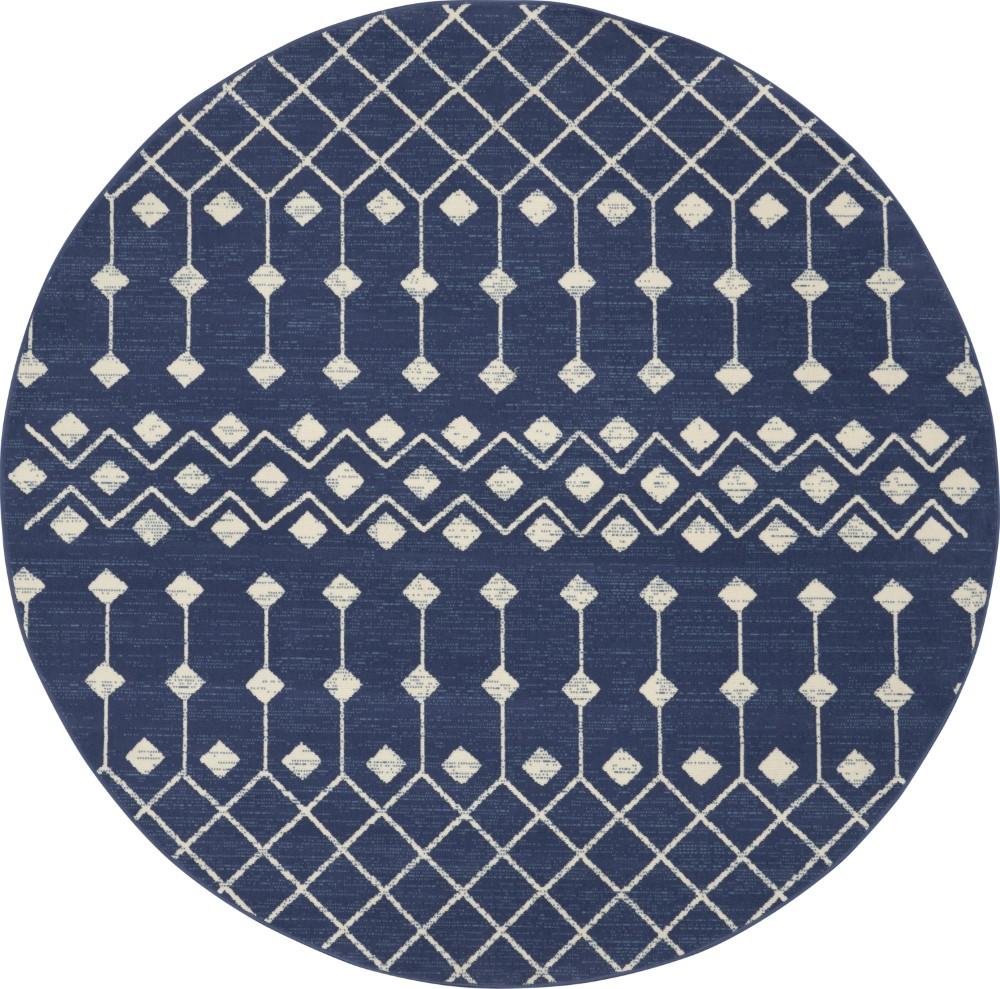 Nourison - Grafix 8 x Round Navy Area Rug - GRF37-99446753397 veiw 1