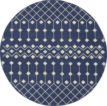 Nourison - Grafix 8 x Round Navy Area Rug - GRF37-99446753397 veiw 1