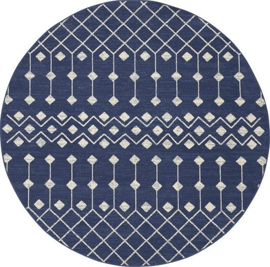 Nourison - Grafix 8 x Round Navy Area Rug - GRF37-99446753397 veiw 1