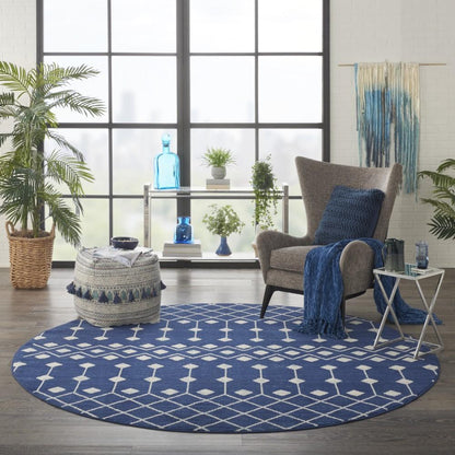 Nourison - Grafix 8 x Round Navy Area Rug - GRF37-99446753397 veiw 2