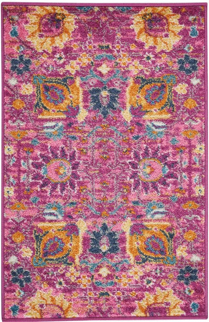 Nourison - Passion 22in x 34in Pink Boho Area Rug - PSN01-99446389633 veiw 1