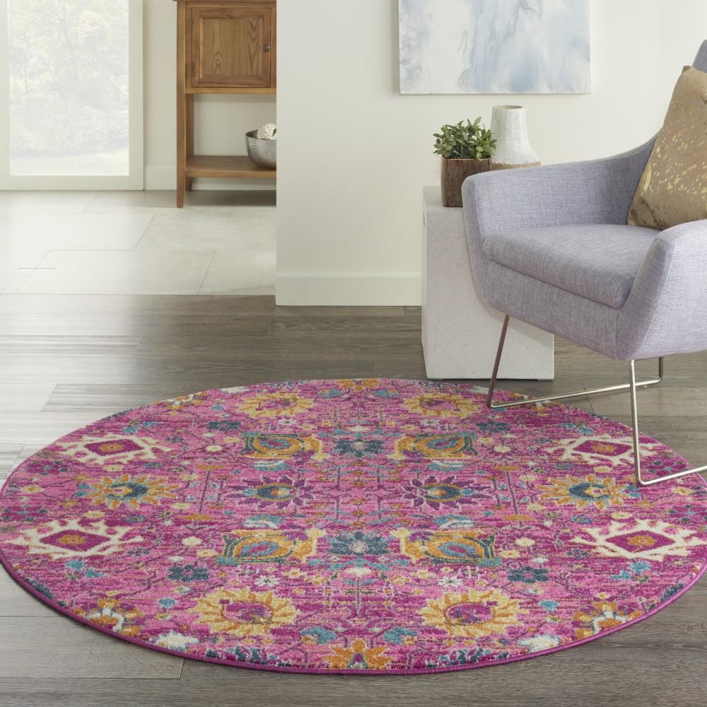Nourison - Passion PSN01 Pink 53in x Round Rug - PSN01-99446784711 veiw 2