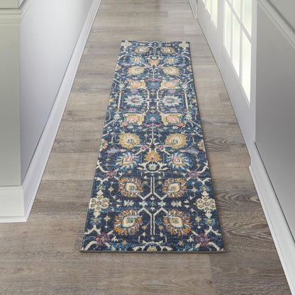 Nourison - Passion 22in x 76in Navy and Blue Area Rug - PSN01-99446477392 veiw 2