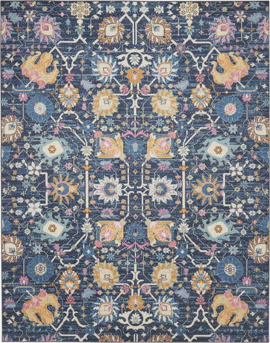 Nourison - Passion 67in x 96in Navy and Blue Area Rug - PSN01-99446477415 veiw 1