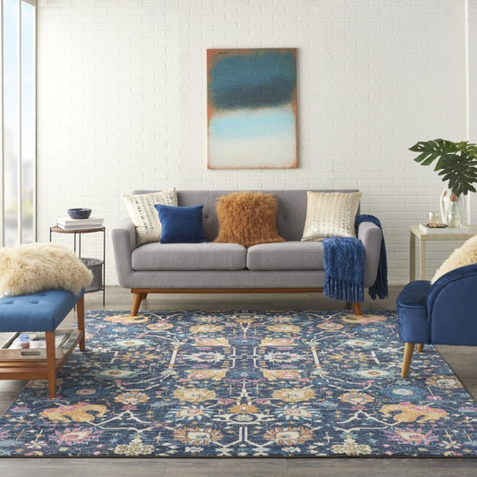 Nourison - Passion 67in x 96in Navy and Blue Area Rug - PSN01-99446477415 veiw 2