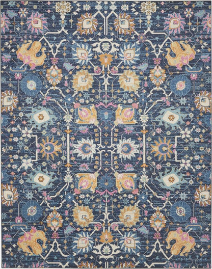 Nourison - Passion 8 x 10 Navy and Blue Area Rug - PSN01-99446477422 veiw 1