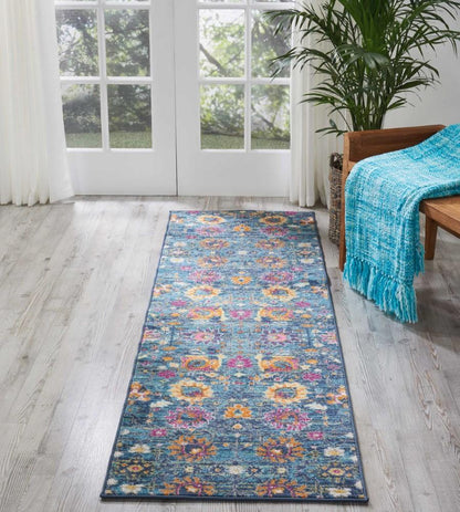 Nourison - Passion PSN01 Blue Multicolor 22in x 76in Hallway Rug - PSN01-99446387615 veiw 2