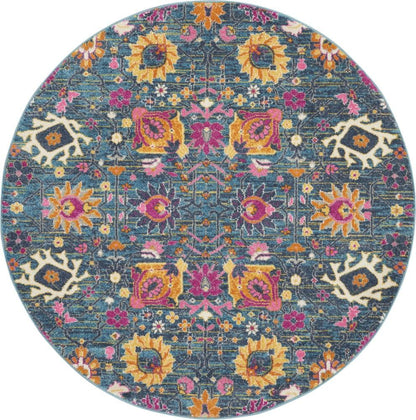 Nourison - Passion PSN01 Blue Multicolor 4 x Round Hallway Rug - PSN01-99446002624 veiw 1