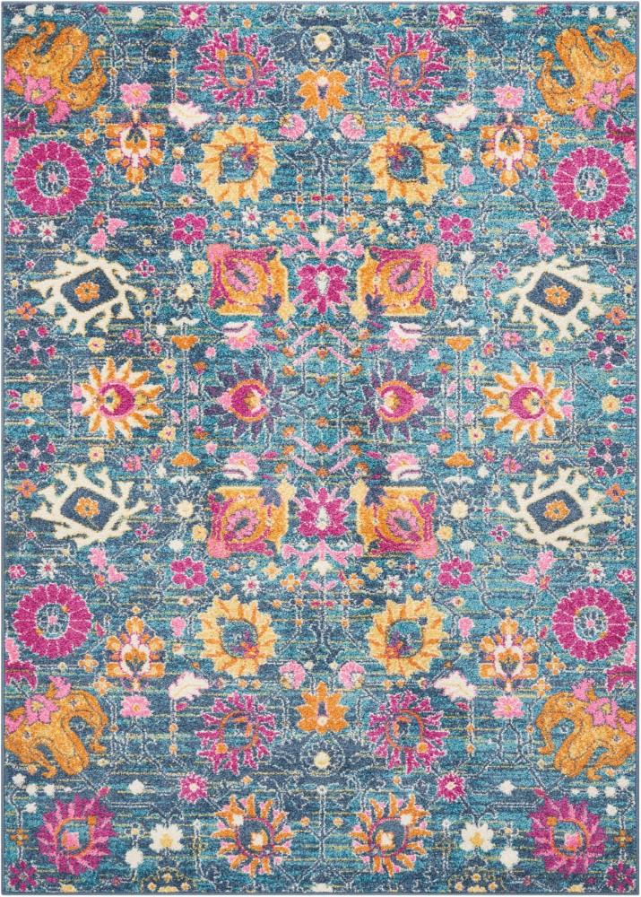 Nourison - Passion PSN01 Blue Multicolor 53in x 73in Boho Area Rug - PSN01-99446387554 veiw 1
