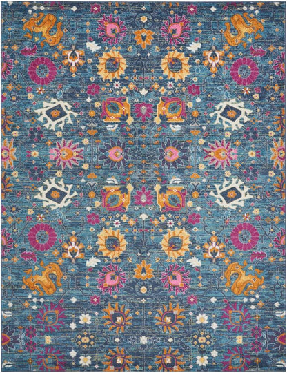Nourison - Passion PSN01 Blue Multicolor 8x10 Large Rug - PSN01-99446387561 veiw 1