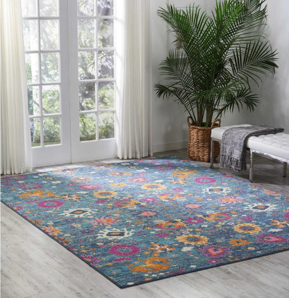 Nourison - Passion PSN01 Blue Multicolor 8x10 Large Rug - PSN01-99446387561 veiw 2
