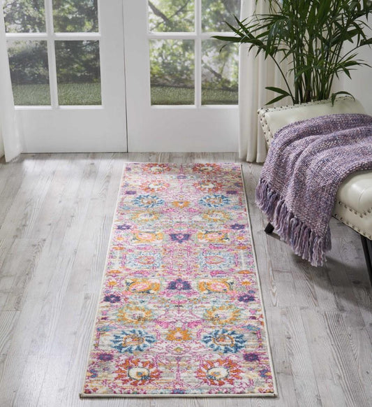 Nourison - Passion PSN01 Pink and Grey 110in x 6 Hallway Rug - PSN01-99446387882 veiw 2