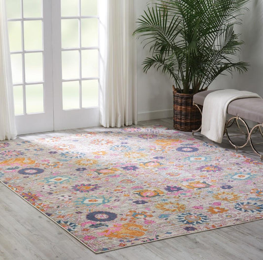 Nourison - Passion PSN01 Pink and Grey 9x12 Large Rug - PSN01-99446002778 veiw 2
