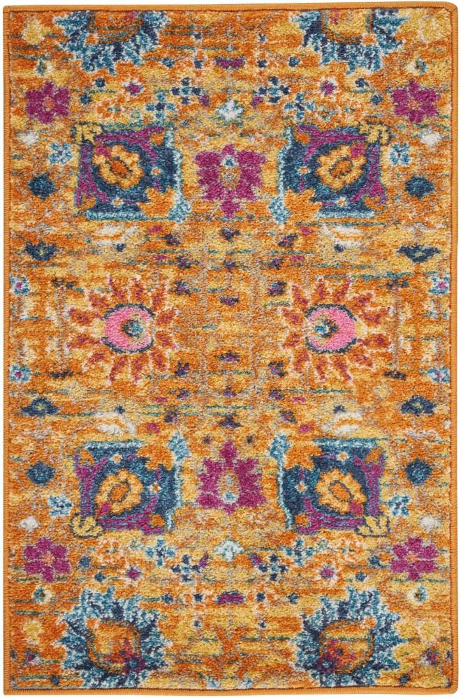 Nourison - Passion 22in x 34in Orange Boho Area Rug - PSN01-99446387738 veiw 1