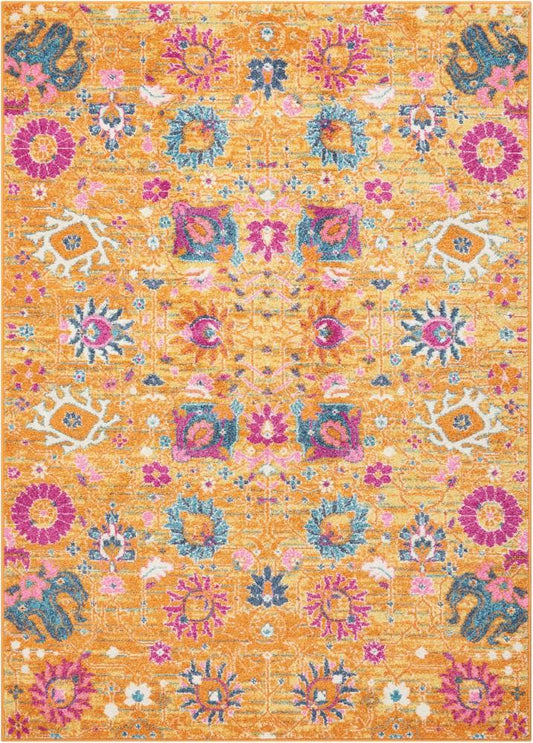 Nourison - Passion PSN01 Orange 53in x 73in Boho Area Rug - PSN01-99446387820 veiw 1