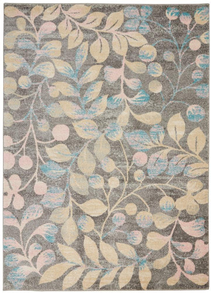 Nourison - Tranquil TRA03 Beige and Bone 53in x 73in Botanical Area Rug - TRA03-99446484116 veiw 1