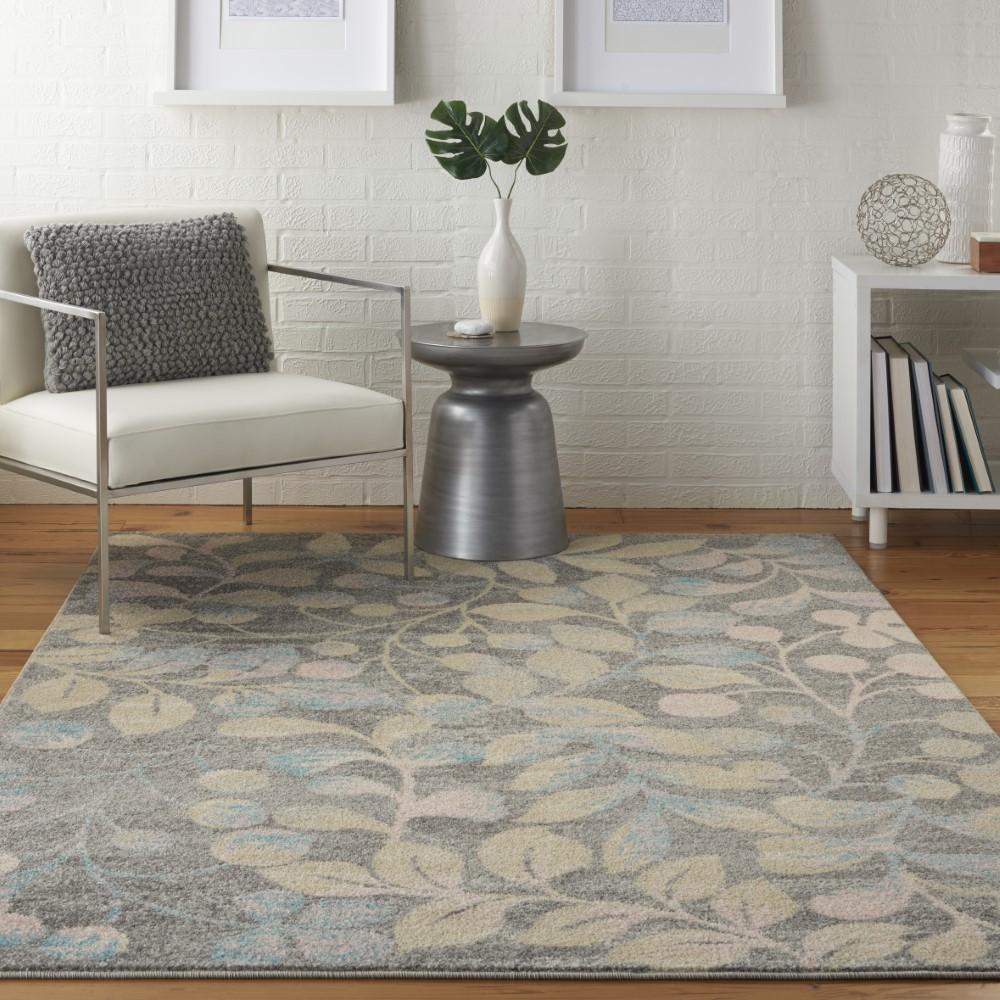 Nourison - Tranquil TRA03 Beige and Bone 6x9 Botanical Area Rug - TRA03-99446484123 veiw 2
