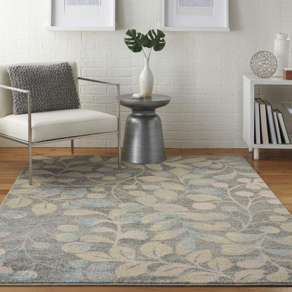 Nourison - Tranquil TRA03 Beige and Bone 6x9 Botanical Area Rug - TRA03-99446484123 veiw 2