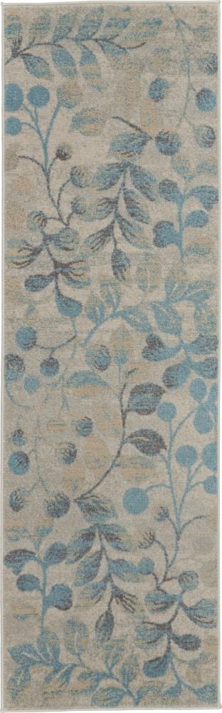 Nourison - Tranquil TRA03 Turquoise and Beige 23in x 73in Hallway Rug - TRA03-99446484215 veiw 1