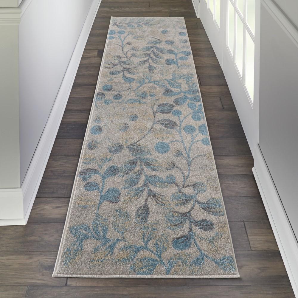 Nourison - Tranquil TRA03 Turquoise and Beige 23in x 73in Hallway Rug - TRA03-99446484215 veiw 2