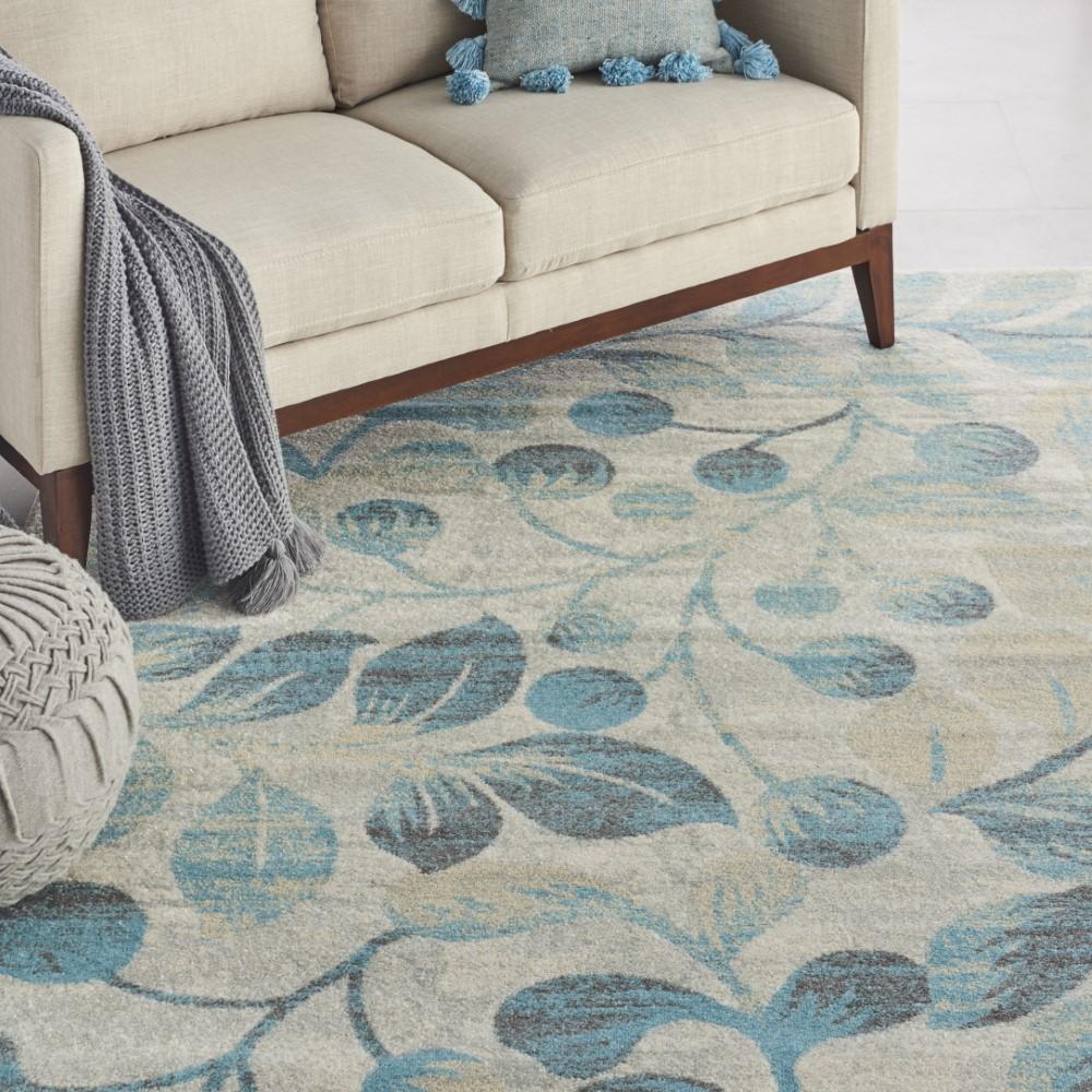 Nourison - Tranquil TRA03 Turquoise and Beige 810in x 1110in Oversized Rug - TRA03-99446484321 veiw 3