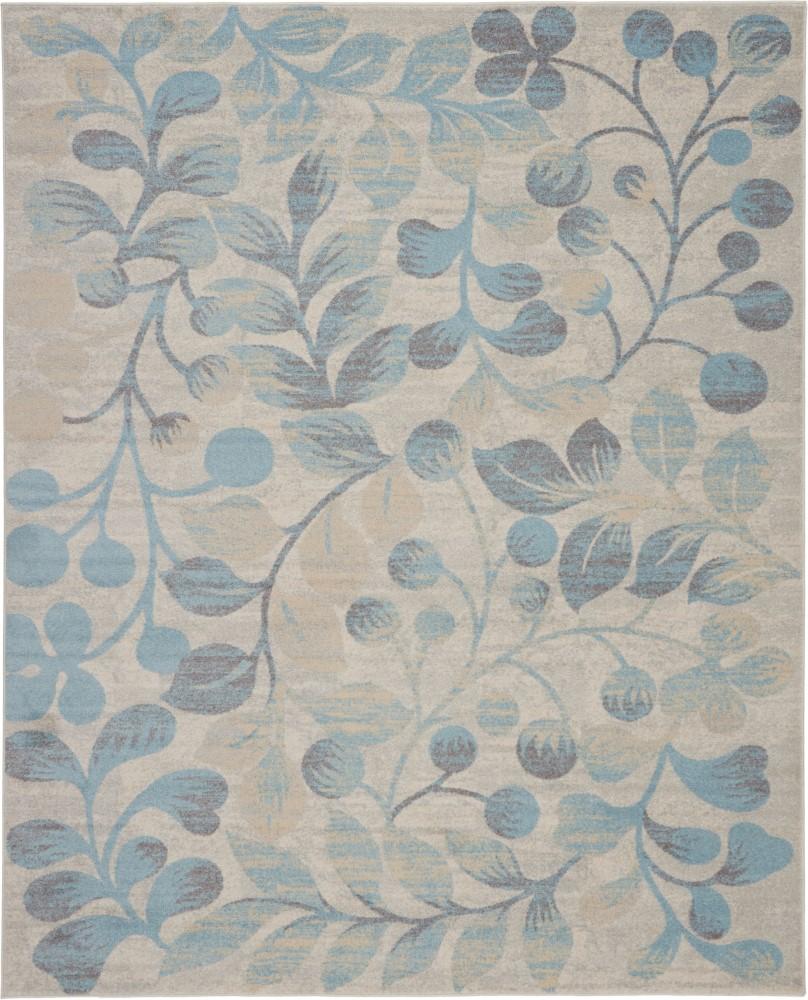 Nourison - Tranquil TRA03 Turquoise and Beige 8x10 Large Rug - TRA03-99446484314 veiw 1