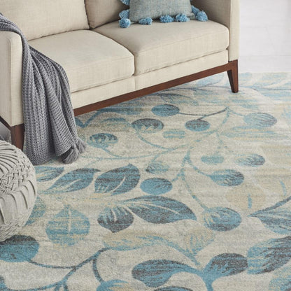 Nourison - Tranquil TRA03 Turquoise and Beige 8x10 Large Rug - TRA03-99446484314 veiw 3