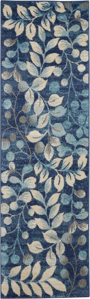 Nourison - Tranquil TRA03 Navy Blue 23in x 73in Hallway Rug - TRA03-99446483973 veiw 1