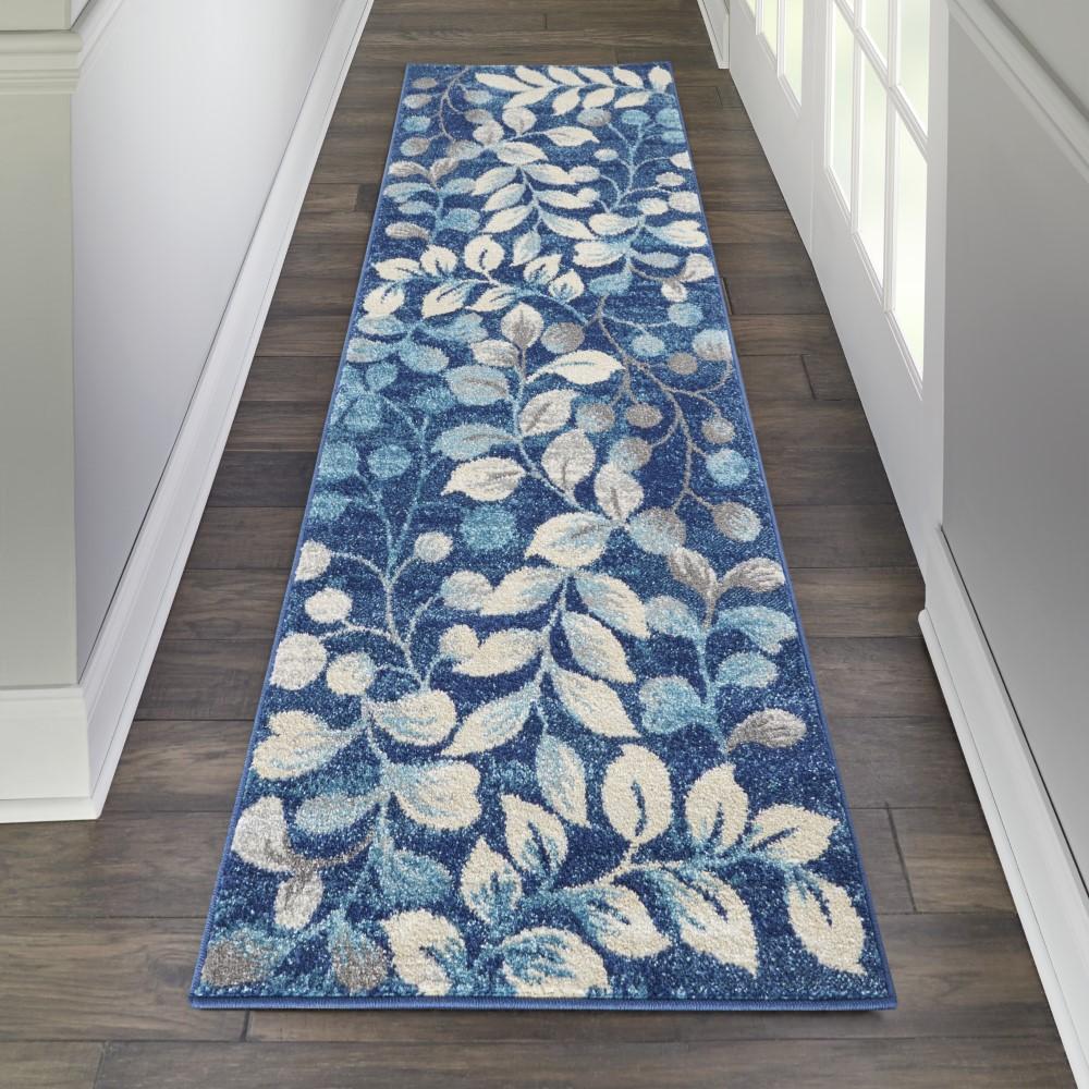 Nourison - Tranquil TRA03 Navy Blue 23in x 73in Hallway Rug - TRA03-99446483973 veiw 2