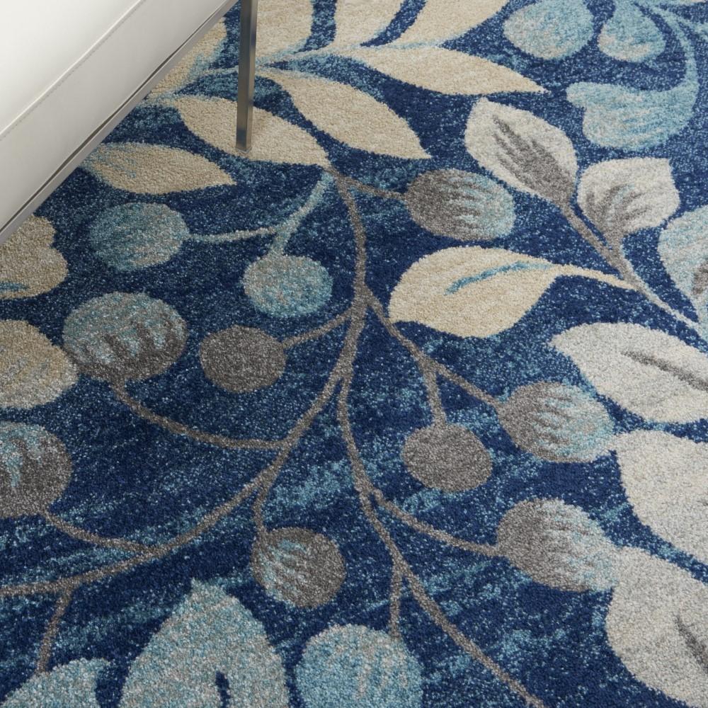 Nourison - Tranquil TRA03 Navy Blue 53in x 73in Botanical Area Rug - TRA03-99446484000 veiw 3