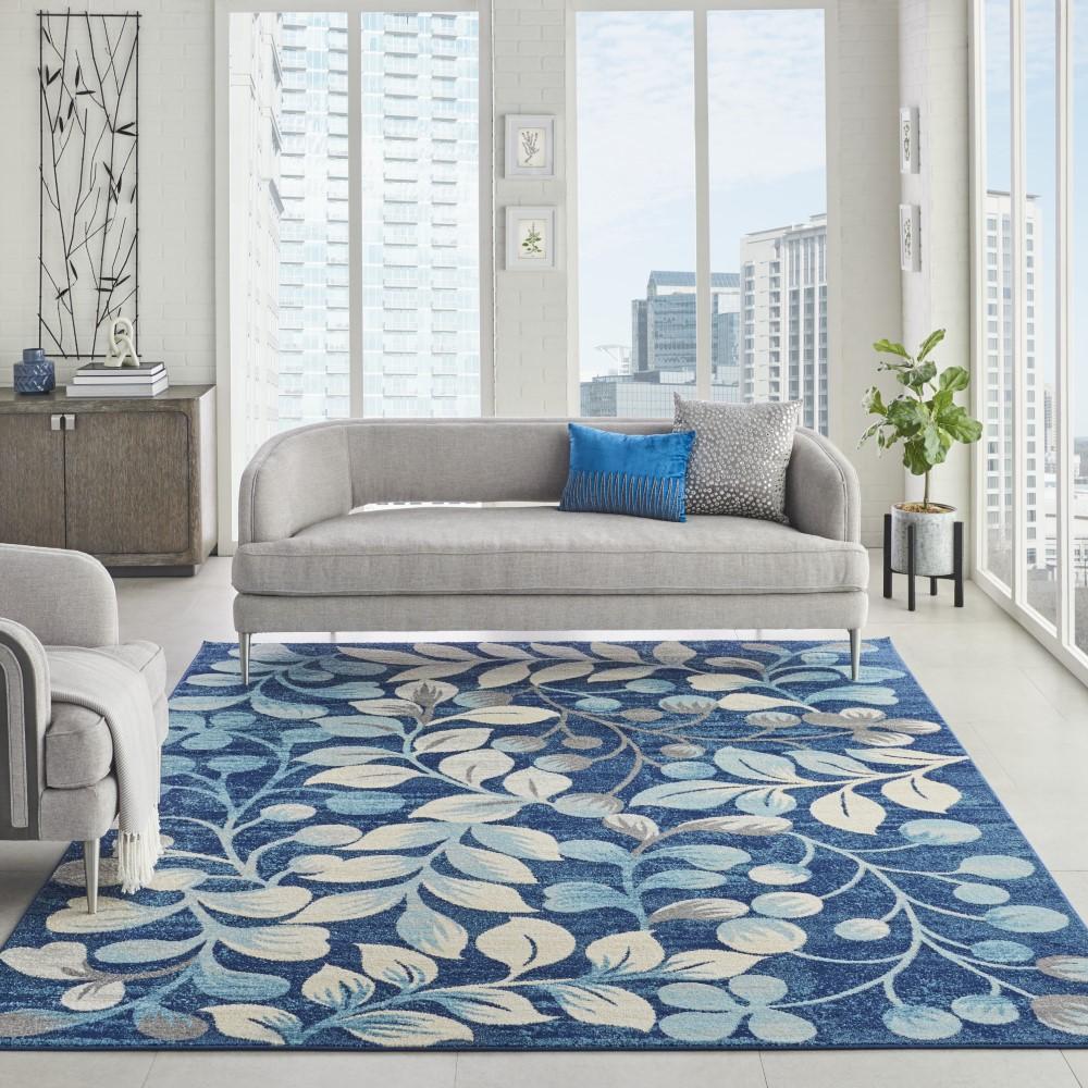Nourison - Tranquil TRA03 Navy Blue 810in x 1110in Oversized Rug - TRA03-99446484048 veiw 2