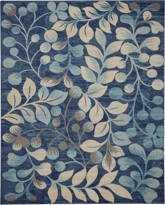 Nourison - Tranquil TRA03 Navy Blue 8x10 Large Rug - TRA03-99446484031 veiw 1