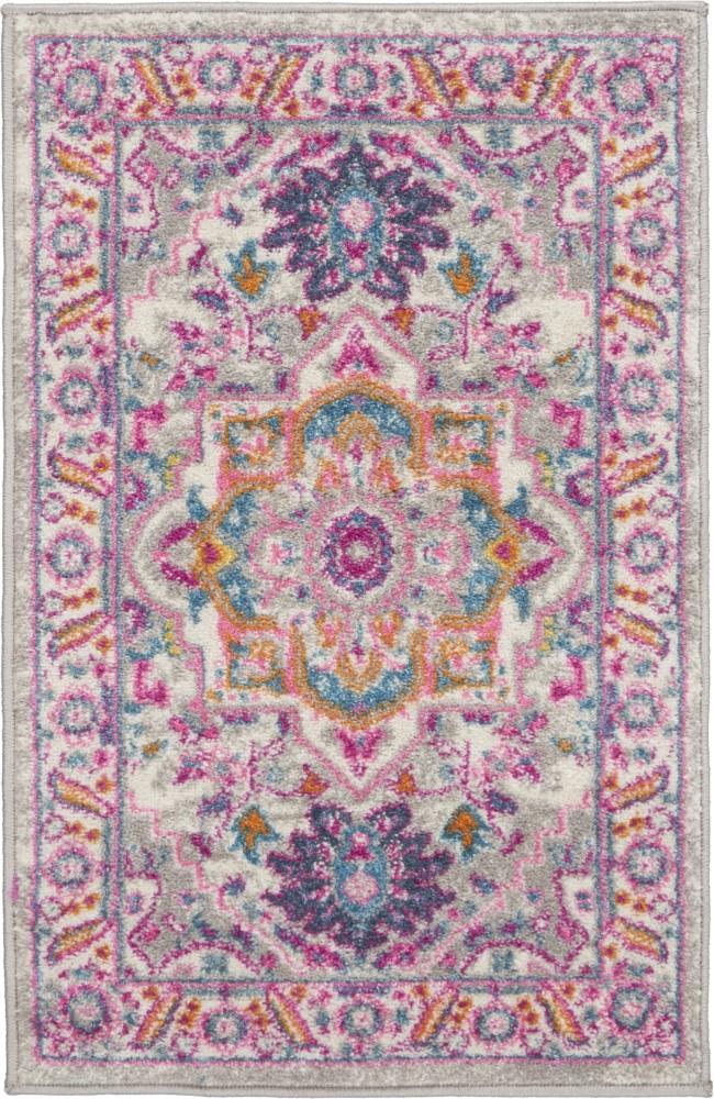 Nourison - Passion 110in x 210in Light Grey/Pink Persian Area Rug - PSN20-99446486714 veiw 1