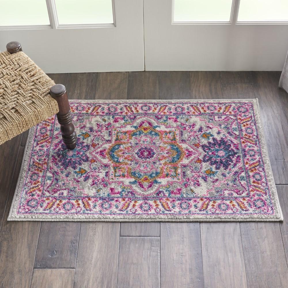 Nourison - Passion 110in x 210in Light Grey/Pink Persian Area Rug - PSN20-99446486714 veiw 2
